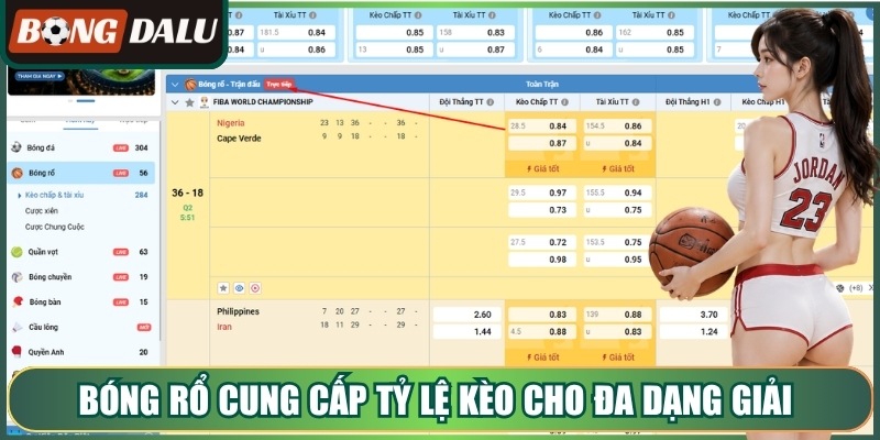 Bóng rổ cung cấp tỷ lệ kèo cho đa dạng giải 