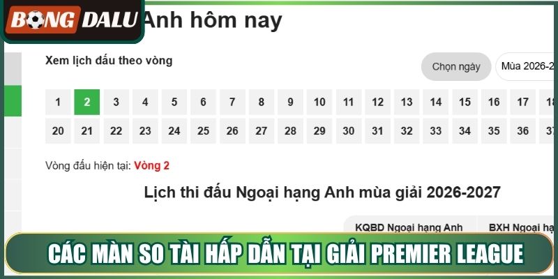 Các màn so tài hấp dẫn tại giải Premier League