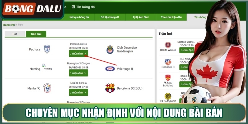 Chuyên mục nhận định tại Bongdalu với nội dung bài bản