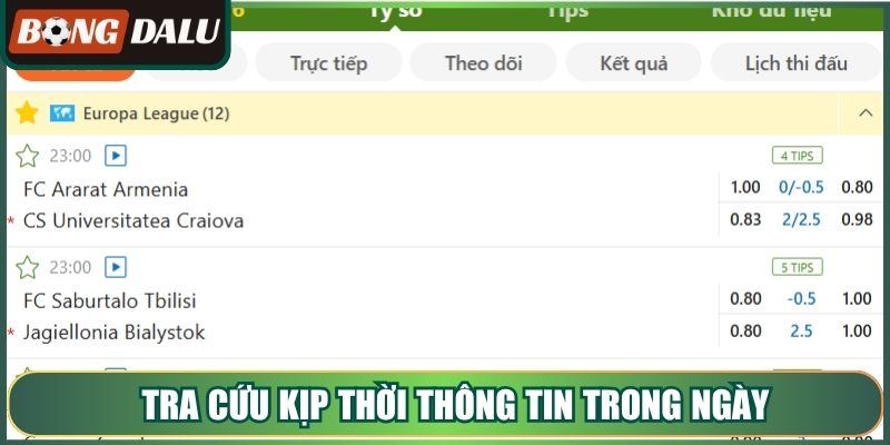 Tra cứu kịp thời thông tin trong ngày