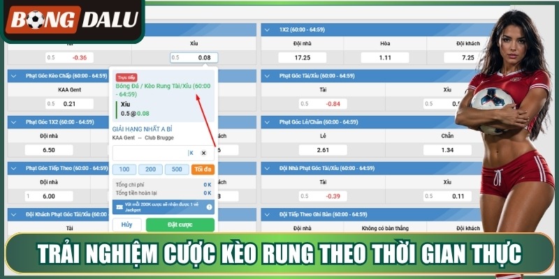 Trải nghiệm cược kèo rung theo thời gian thực